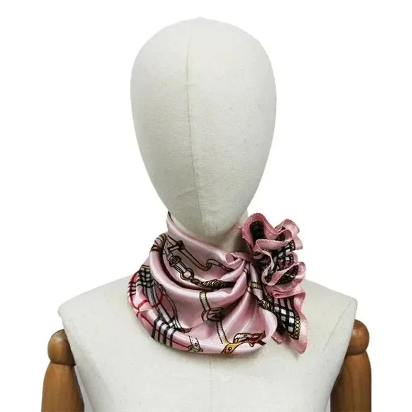 NWT WOMENS BABY PINK EQUESTRIAN SCARF - Picture 2 of 5